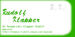 rudolf klapper business card